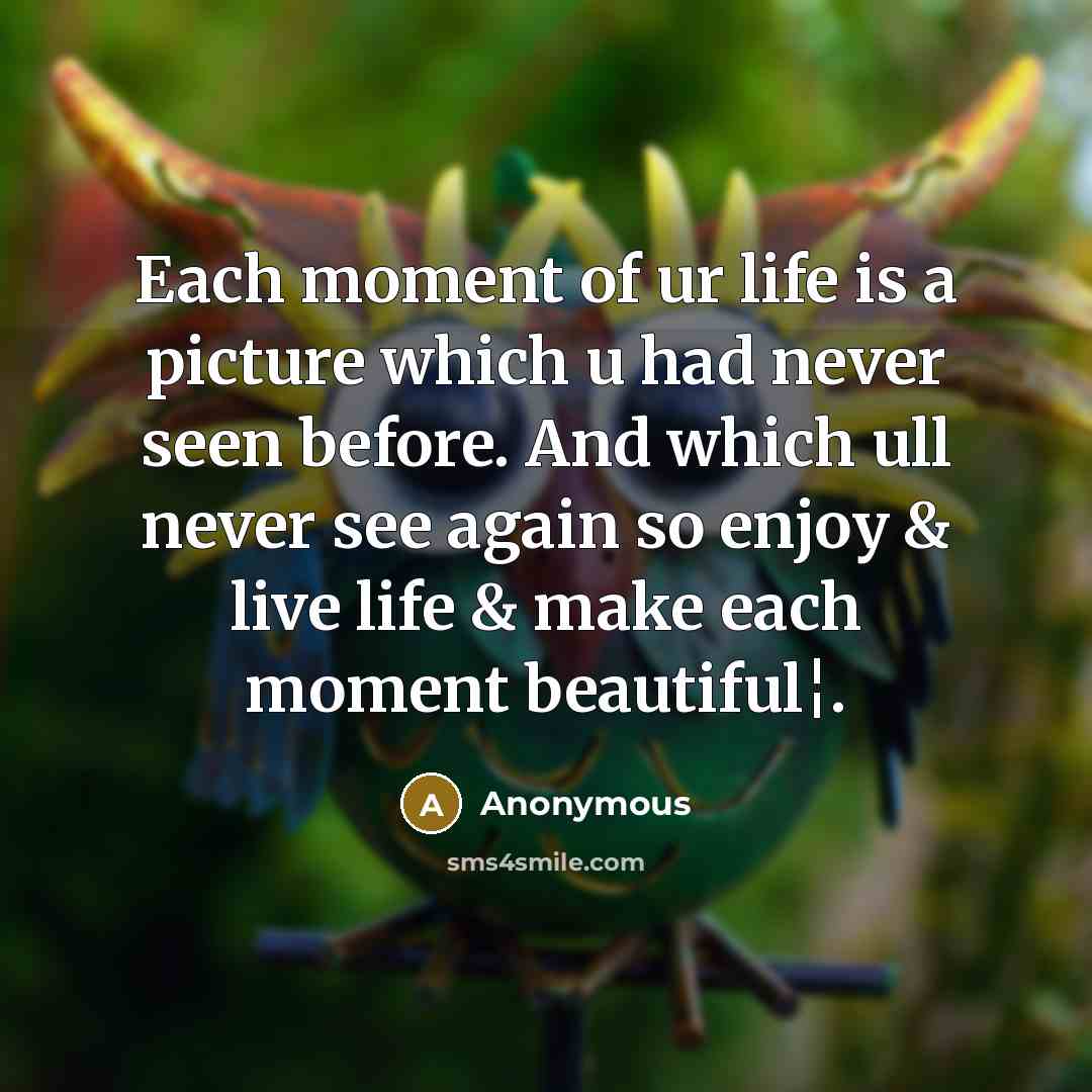 “Each moment of ur life is a picture which u…” quote by Anonymous