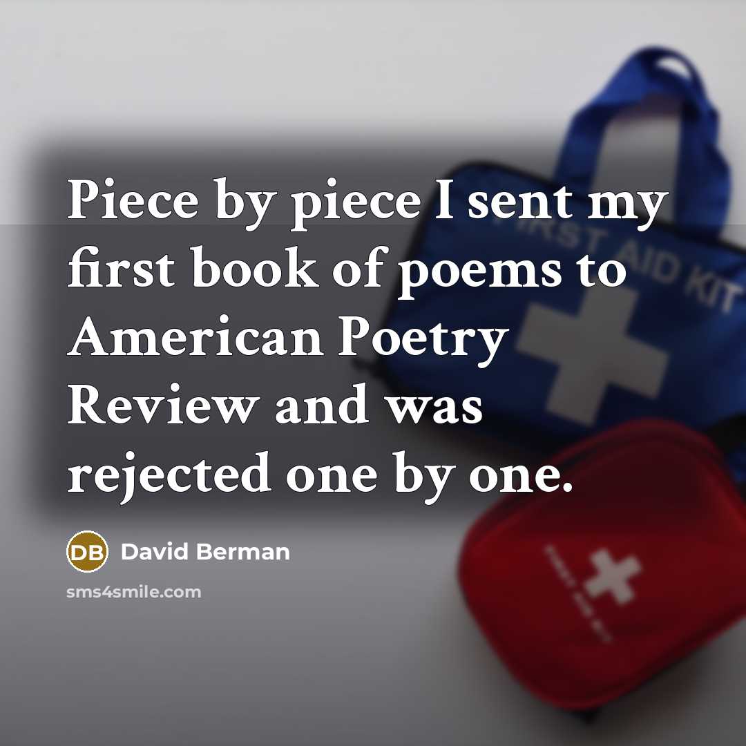 “Piece by piece I sent my first book of poems…” quote by David Berman