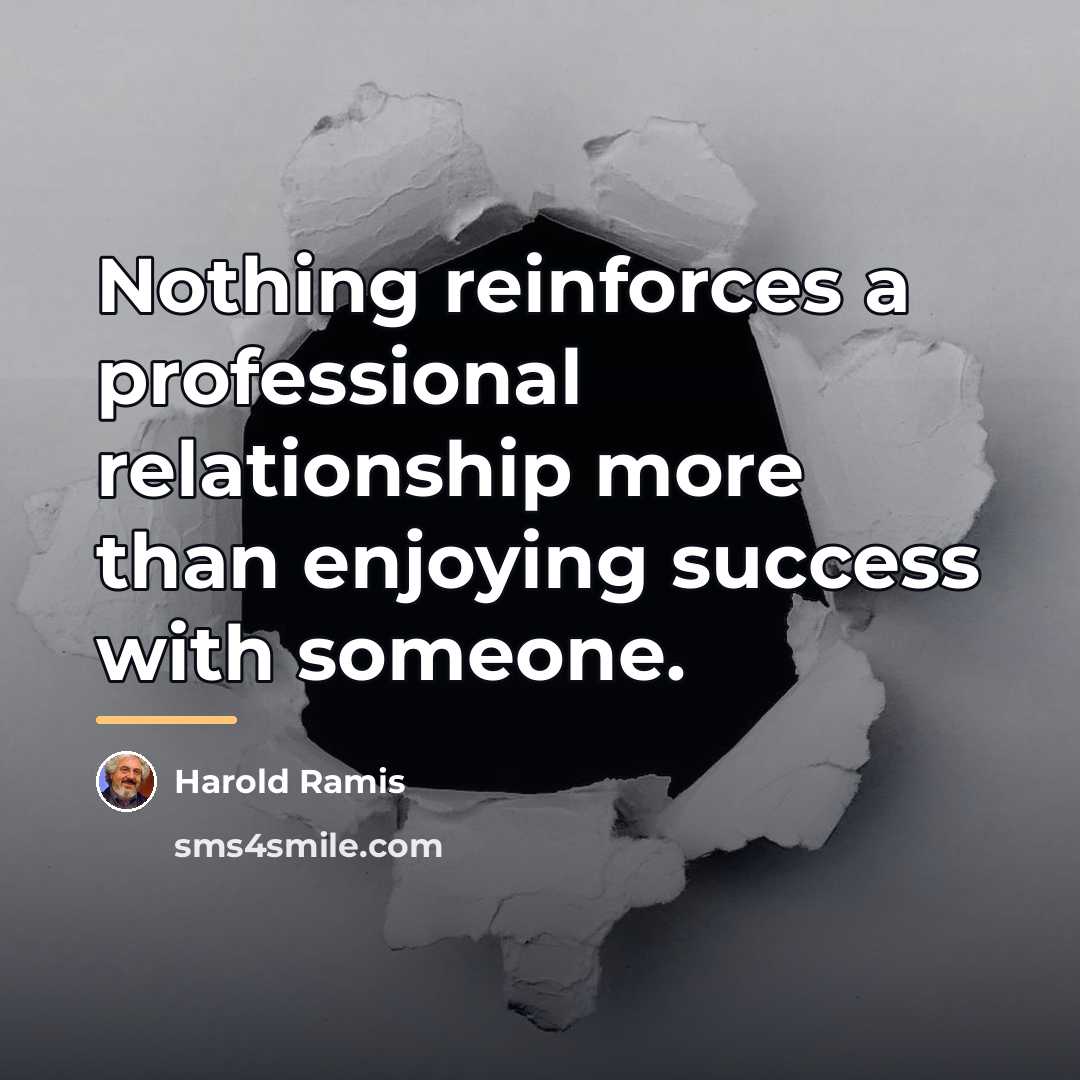 “Nothing reinforces a professional relationship more than enjoying success with…” quote by Harold Ramis