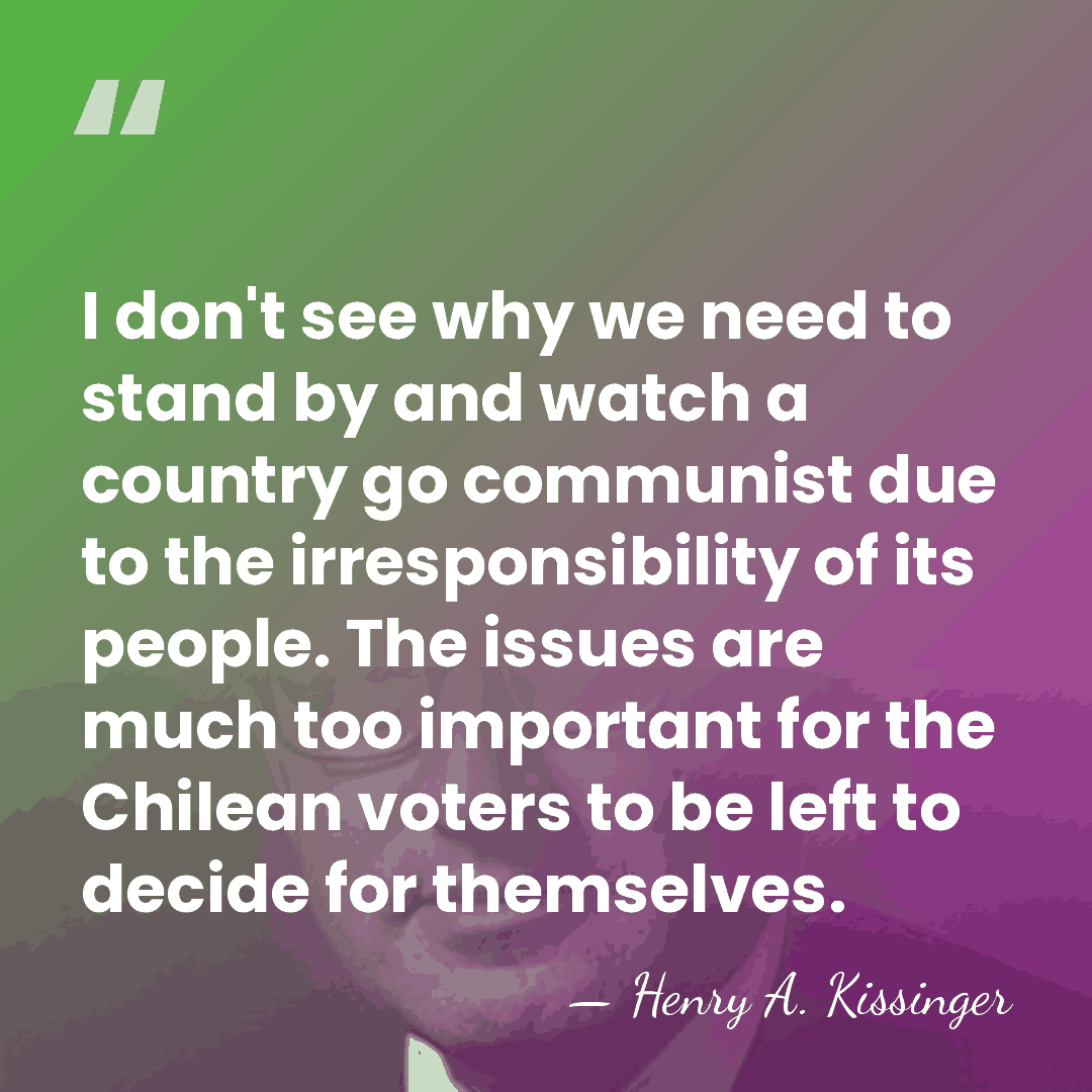 I don't see why we need to stand by and watch a&hellip; - Henry A. Kissinger
