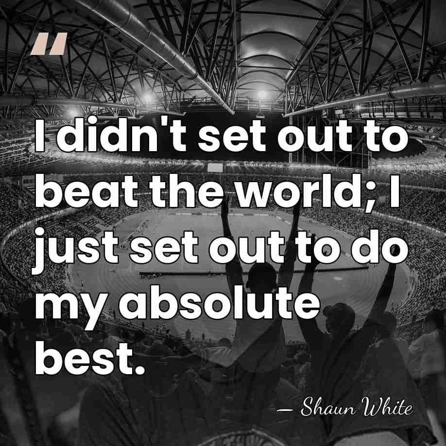 I didn't set out to beat the world; I just set out&hellip; - Shaun White