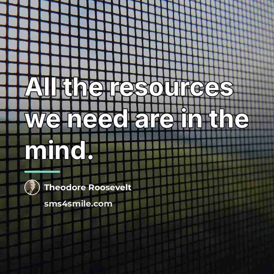 “All the resources we need are in the mind.…” quote by Theodore Roosevelt