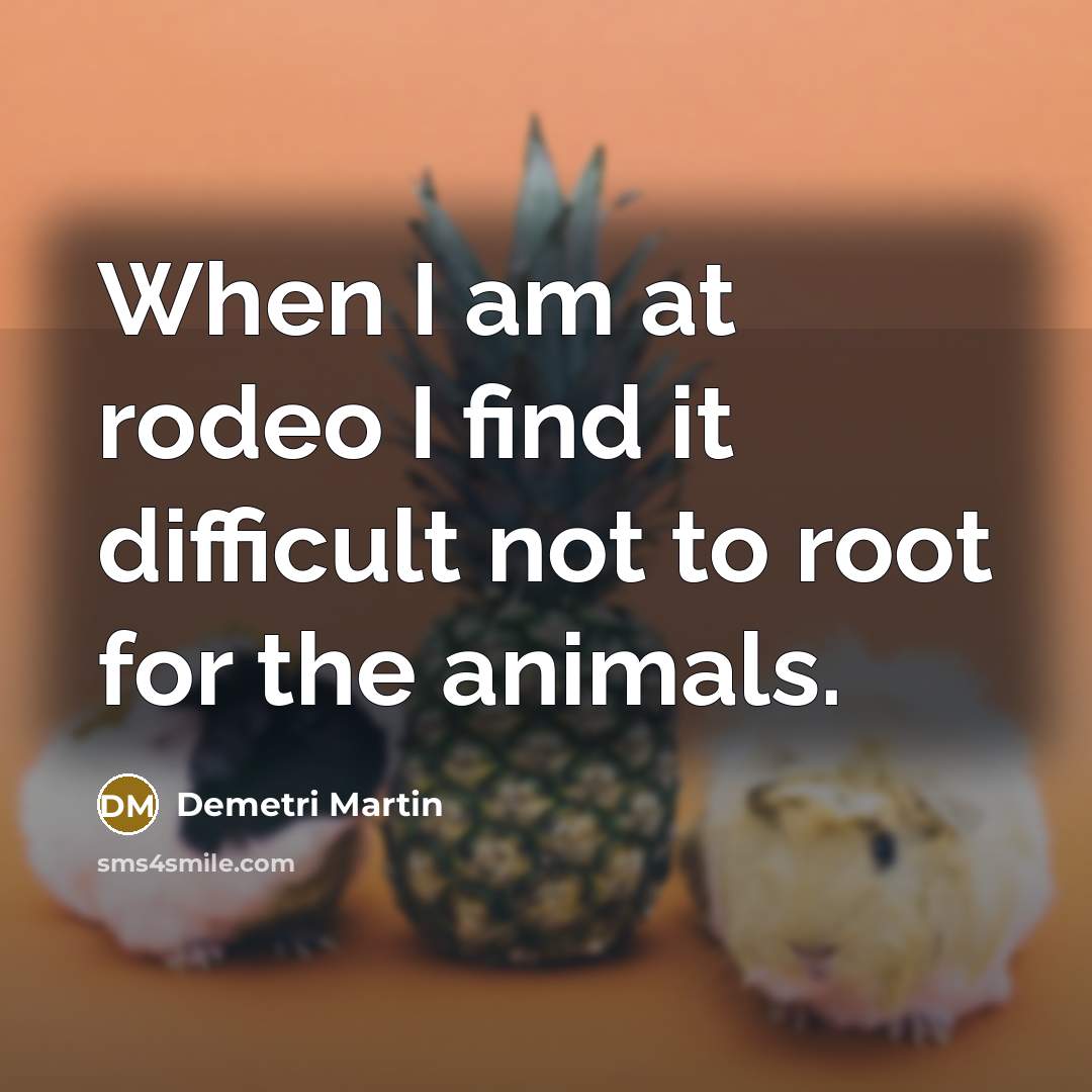 “When I am at rodeo I find it difficult not…” quote by Demetri Martin