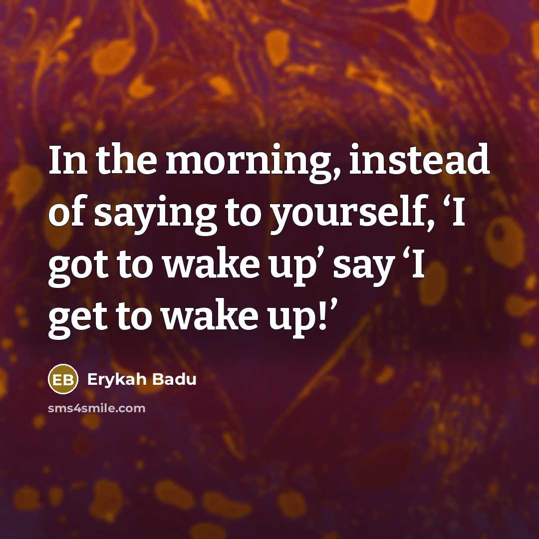 “In the morning, instead of saying to yourself, ‘I got…” quote by Erykah Badu