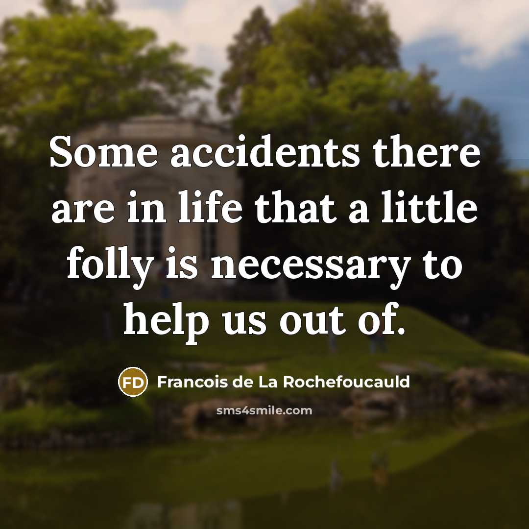 “Some accidents there are in life that a little folly…” quote by Francois de La Rochefoucauld