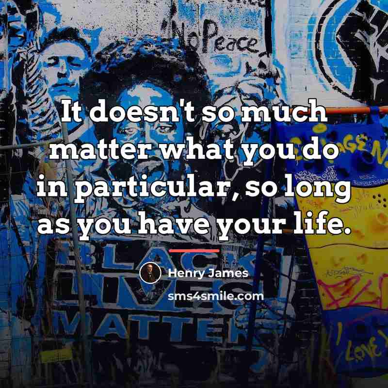 “It doesn't so much matter what you do in particular,…” quote by Henry James