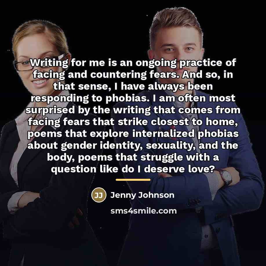 “Writing for me is an ongoing practice of facing and…” quote by Jenny Johnson