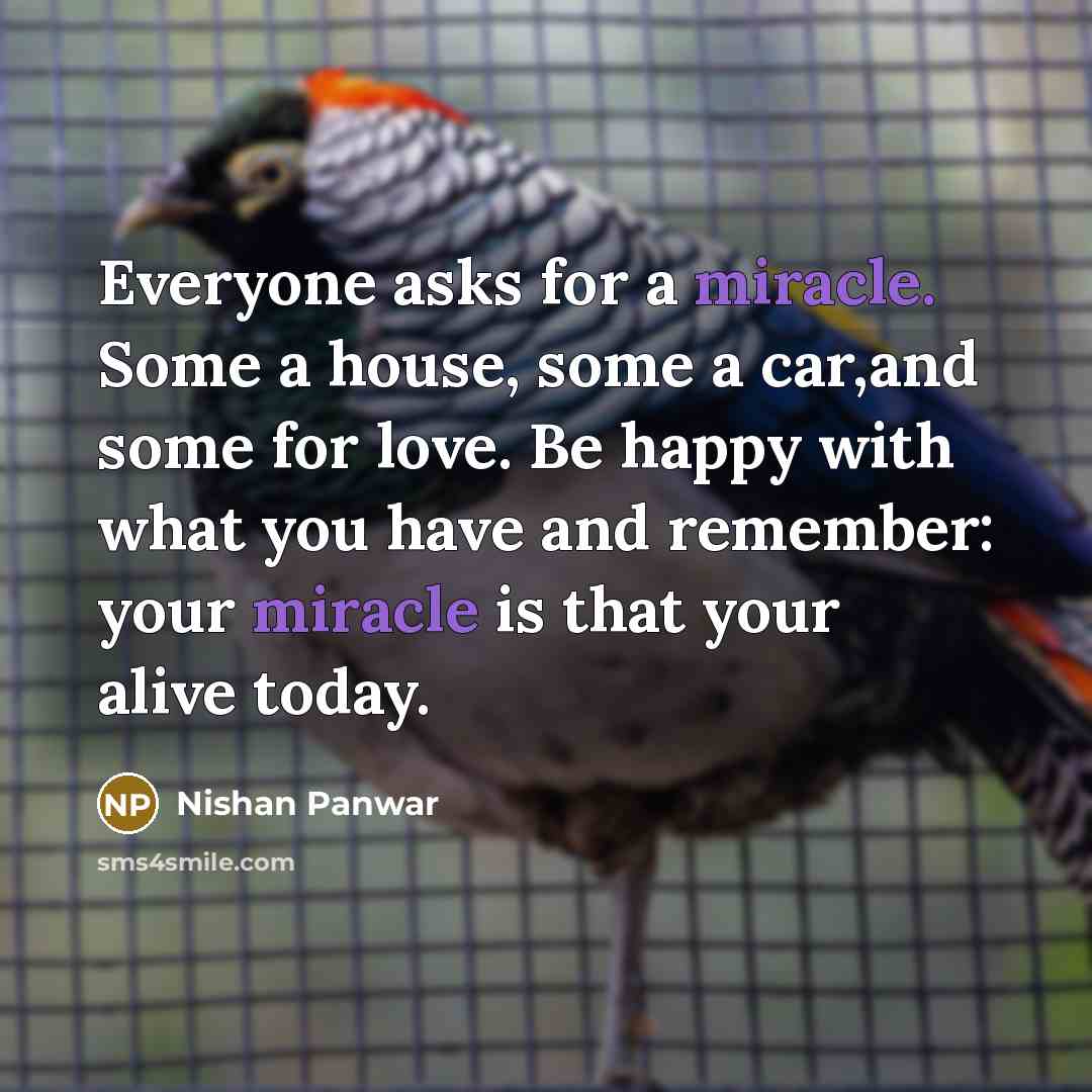 “Everyone asks for a miracle. Some a house, some a…” quote by Nishan Panwar