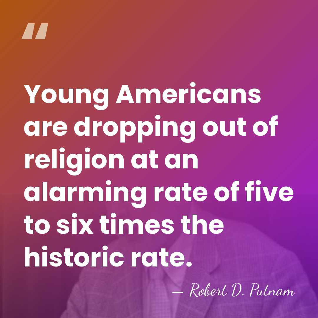 Young Americans are dropping out of religion at an alarming rate of&hellip; - Robert D. Putnam