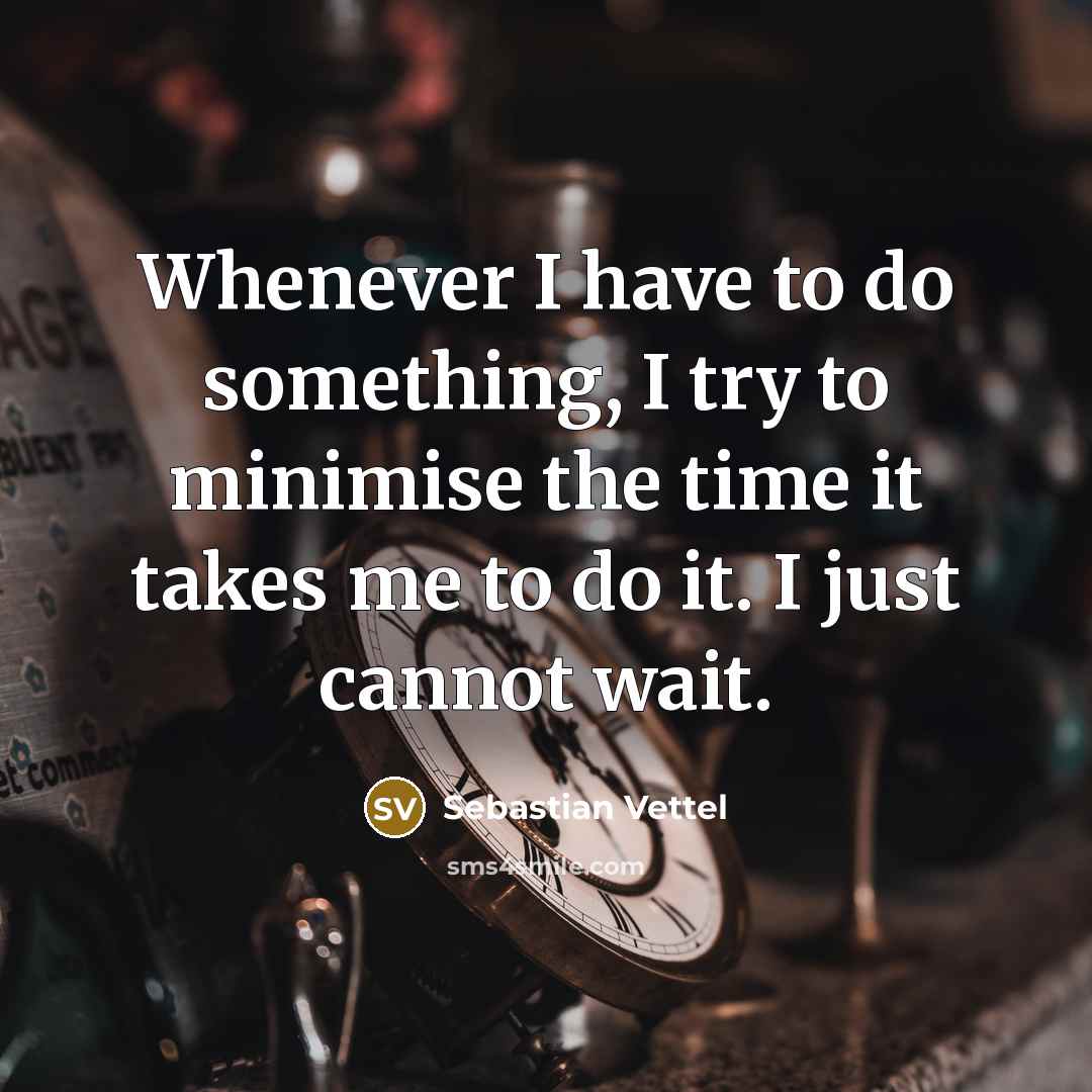 “Whenever I have to do something, I try to minimise…” quote by Sebastian Vettel