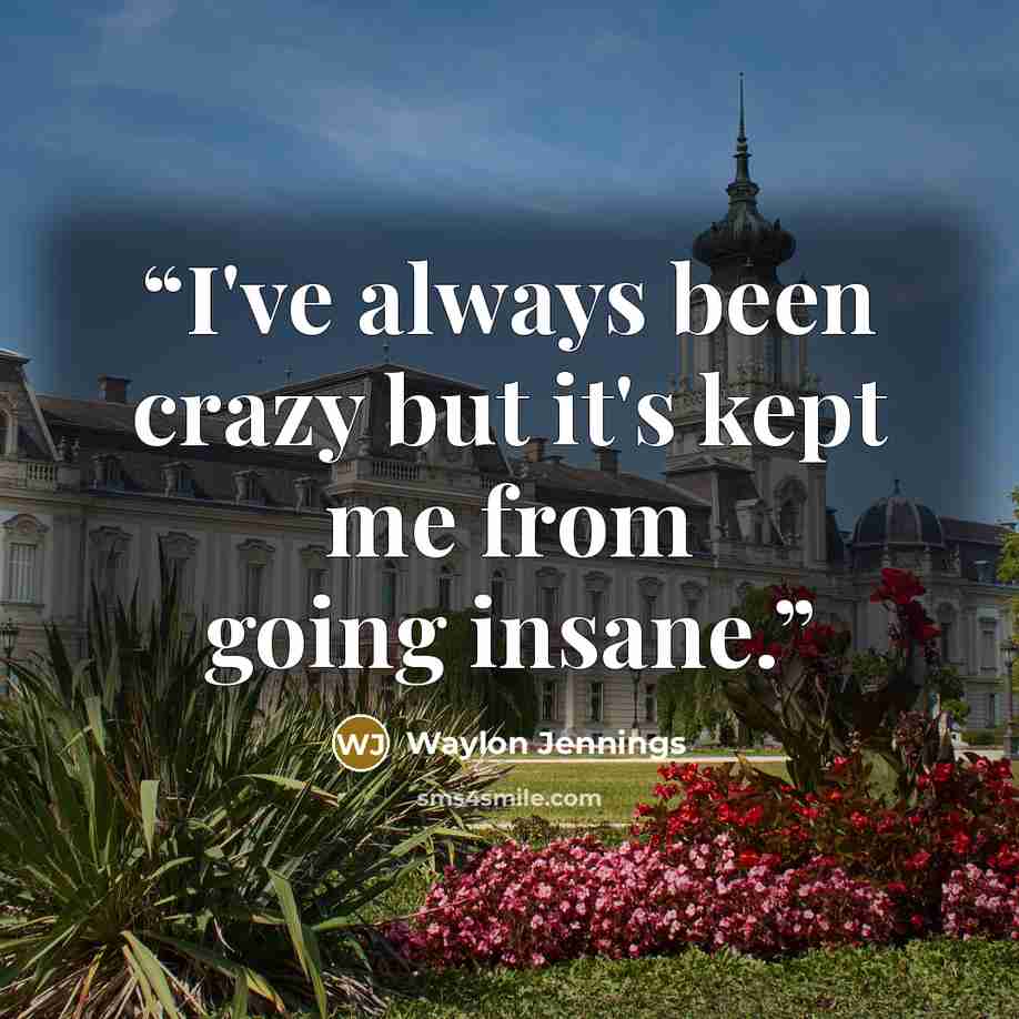 “I've always been crazy but it's kept me from going insane.” quote by Waylon Jennings