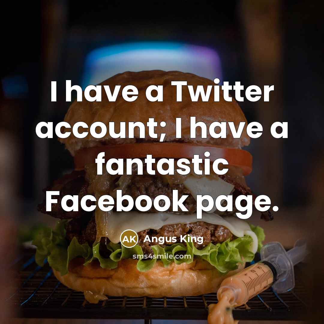 “I have a Twitter account; I have a fantastic Facebook…” quote by Angus King