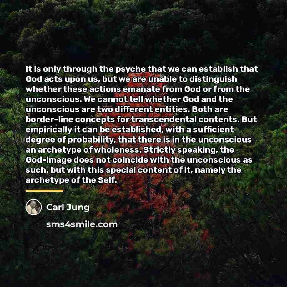 “It is only through the psyche that we can establish…” quote by Carl Jung