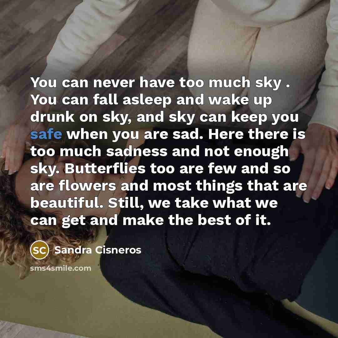 “You can never have too much sky . You can…” quote by Sandra Cisneros