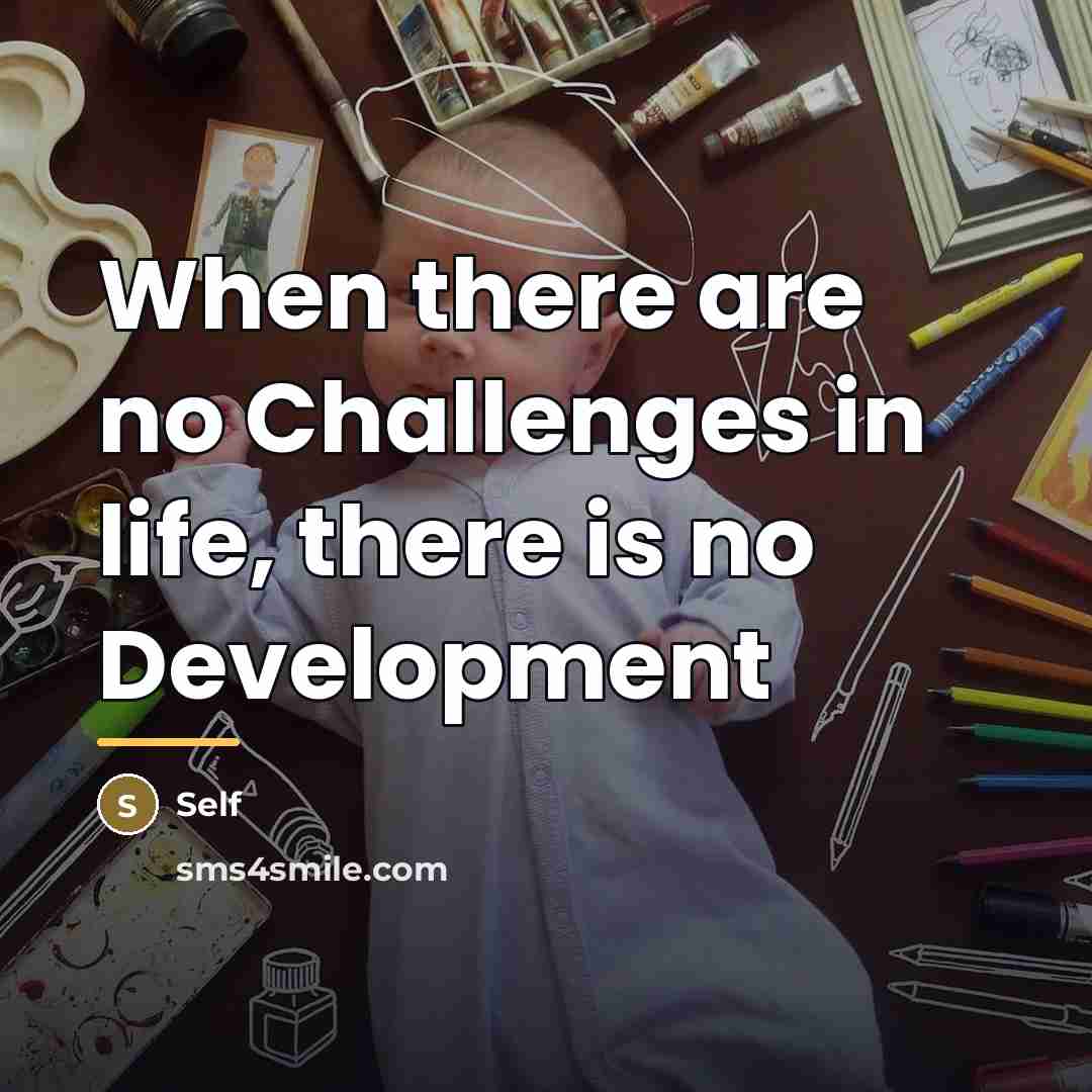 “When there are no Challenges in life, there is no…” quote by Self