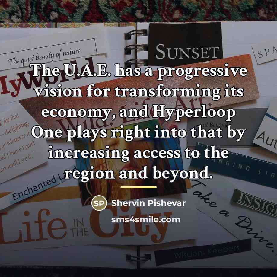 “The U.A.E. has a progressive vision for transforming its economy,…” quote by Shervin Pishevar