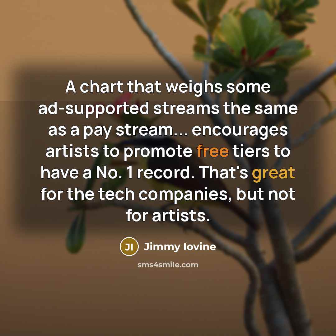 “A chart that weighs some ad-supported streams the same as…” quote by Jimmy Iovine