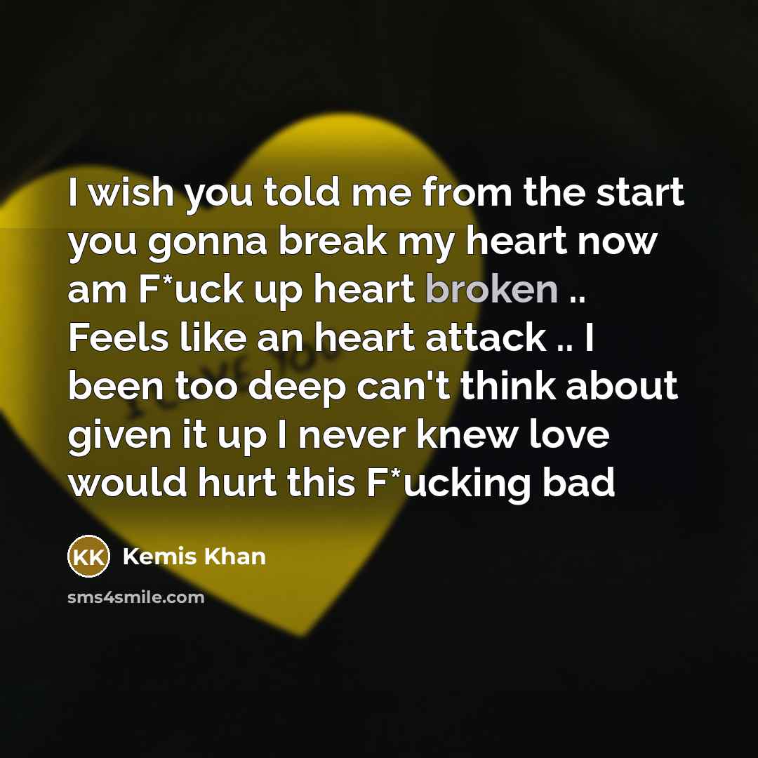 “I wish you told me from the start you gonna…” quote by Kemis Khan