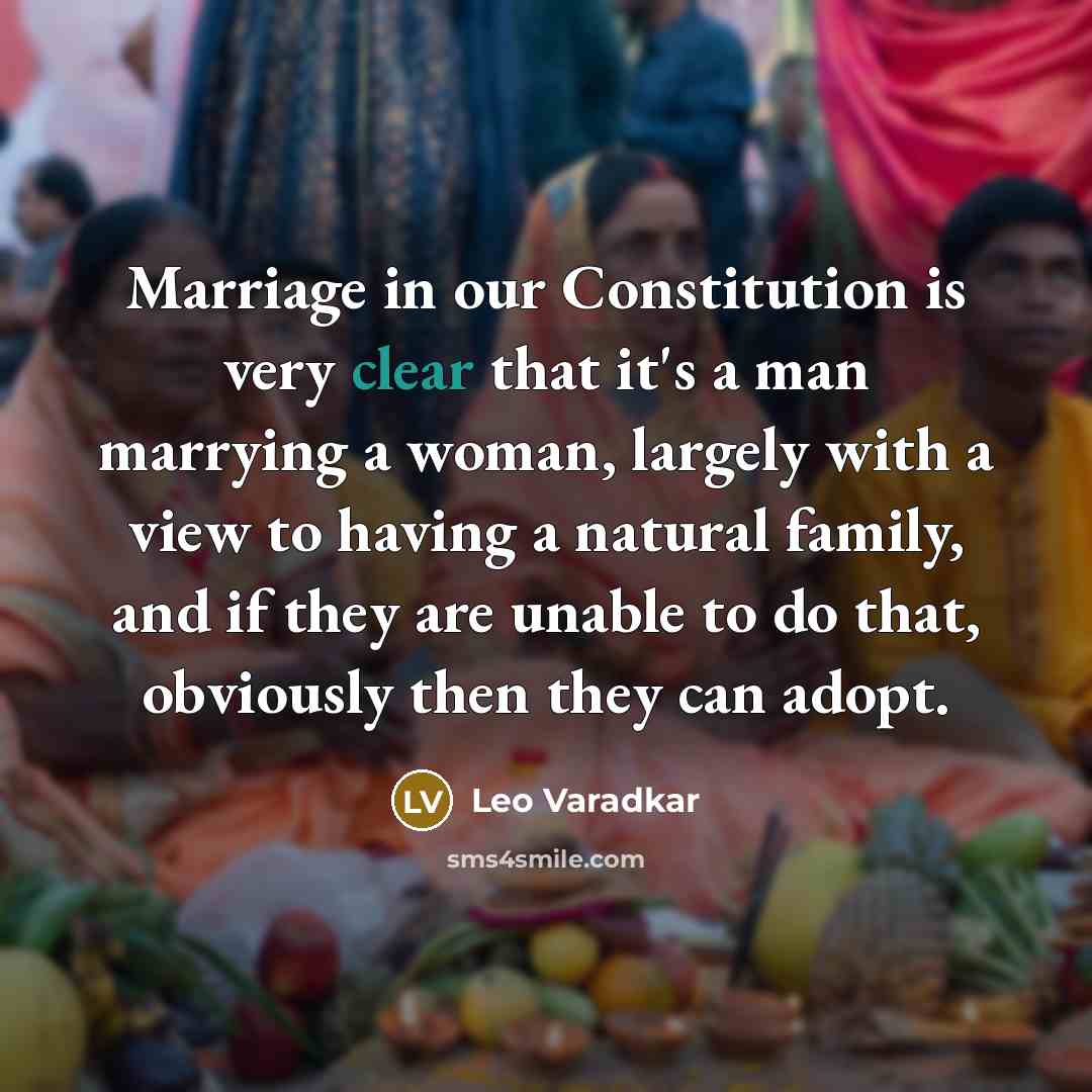 “Marriage in our Constitution is very clear that it's a…” quote by Leo Varadkar