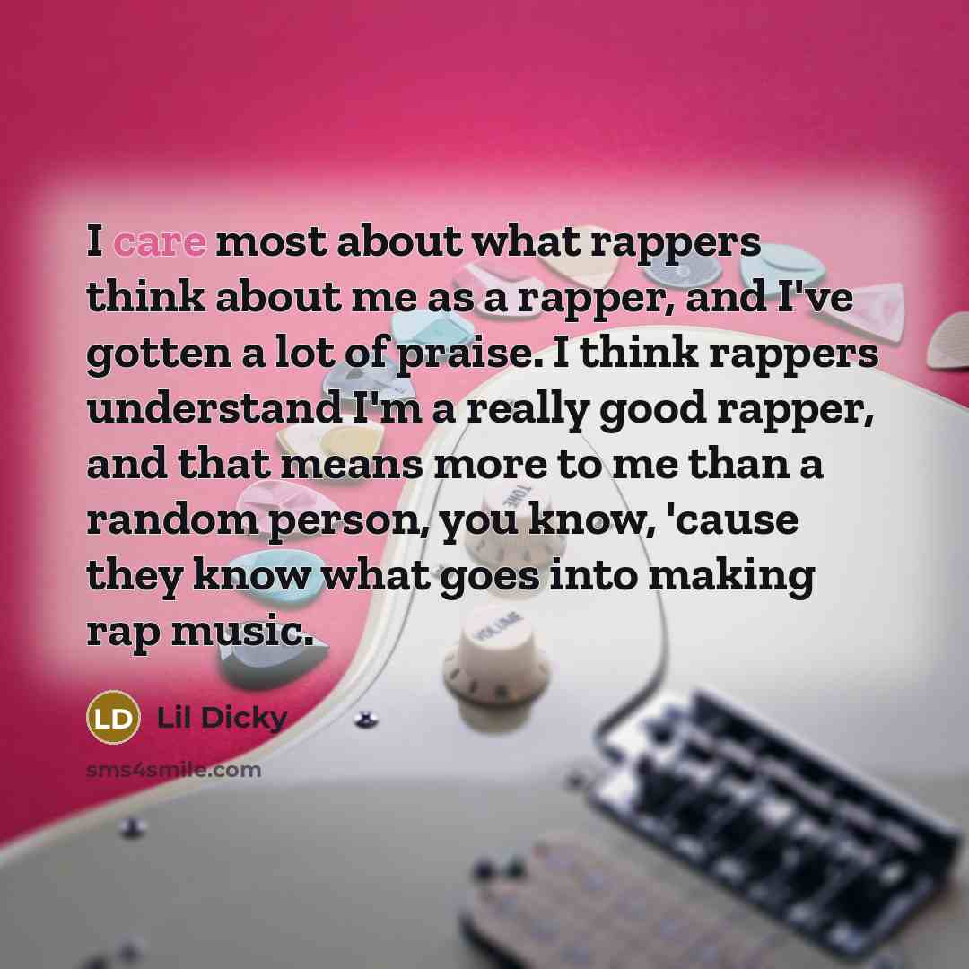 “I care most about what rappers think about me as…” quote by Lil Dicky