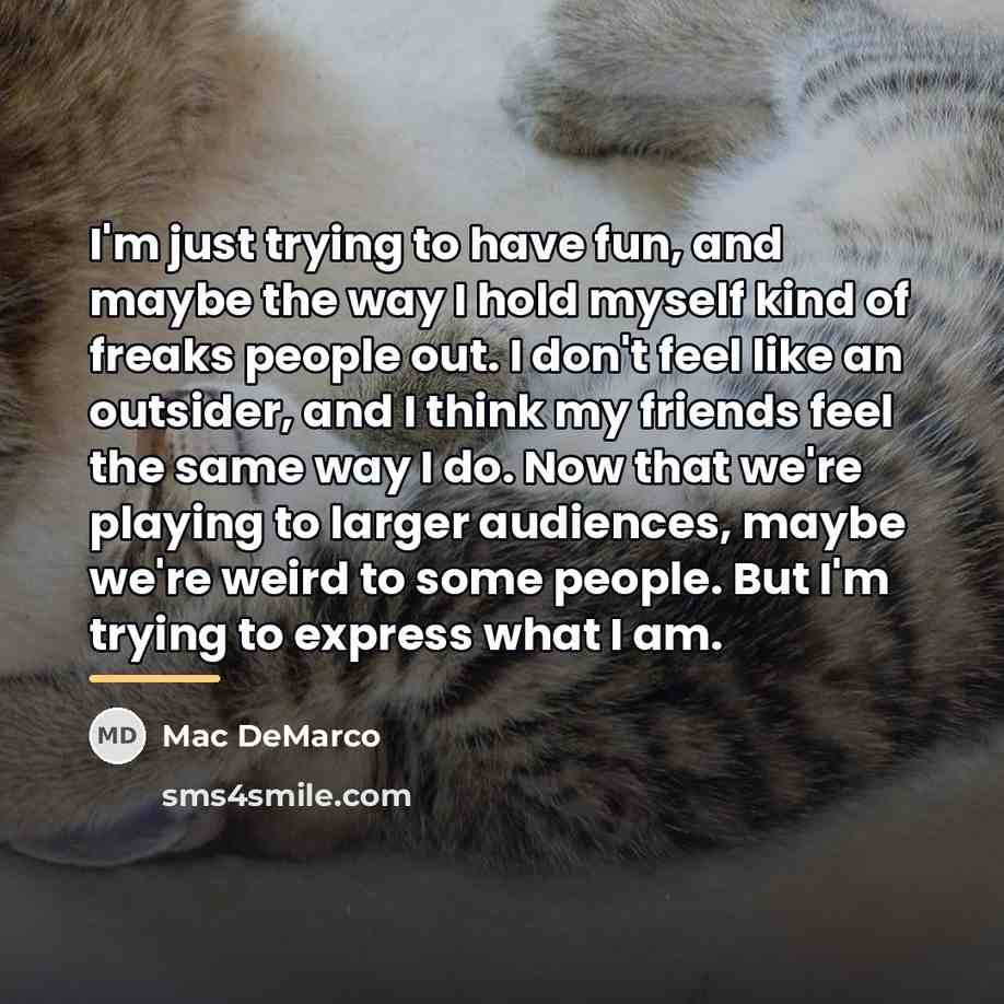 “I'm just trying to have fun, and maybe the way…” quote by Mac DeMarco
