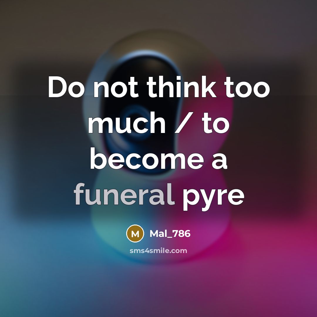 “Do not think too much / to become a funeral…” quote by Mal_786
