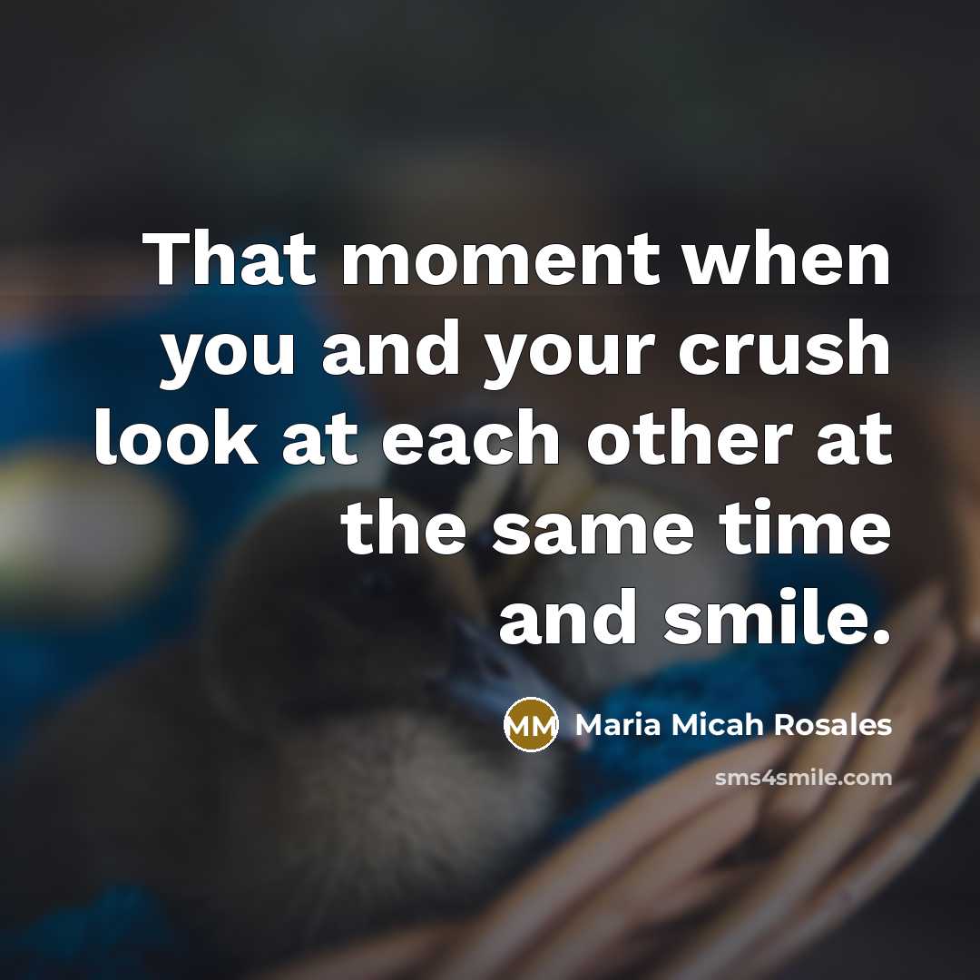 “That moment when you and your crush look at each…” quote by Maria Micah Rosales