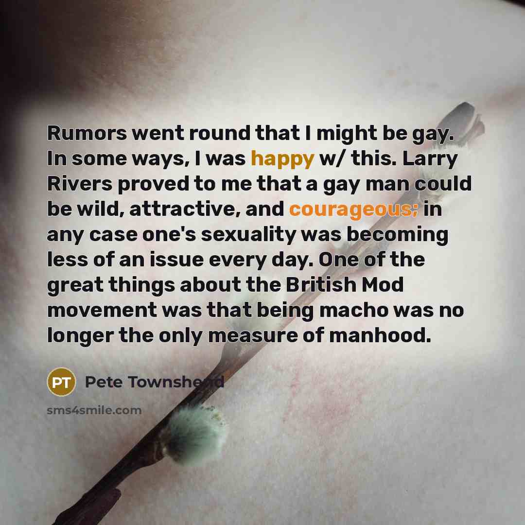 “Rumors went round that I might be gay. In some…” quote by Pete Townshend