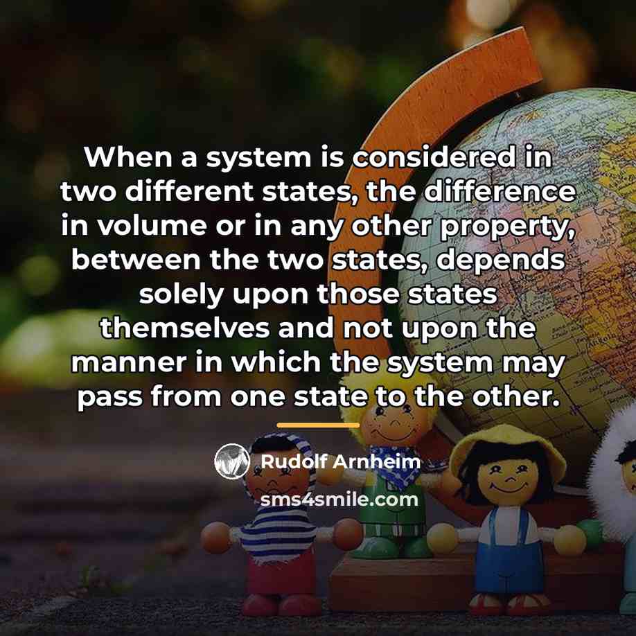 “When a system is considered in two different states, the…” quote by Rudolf Arnheim