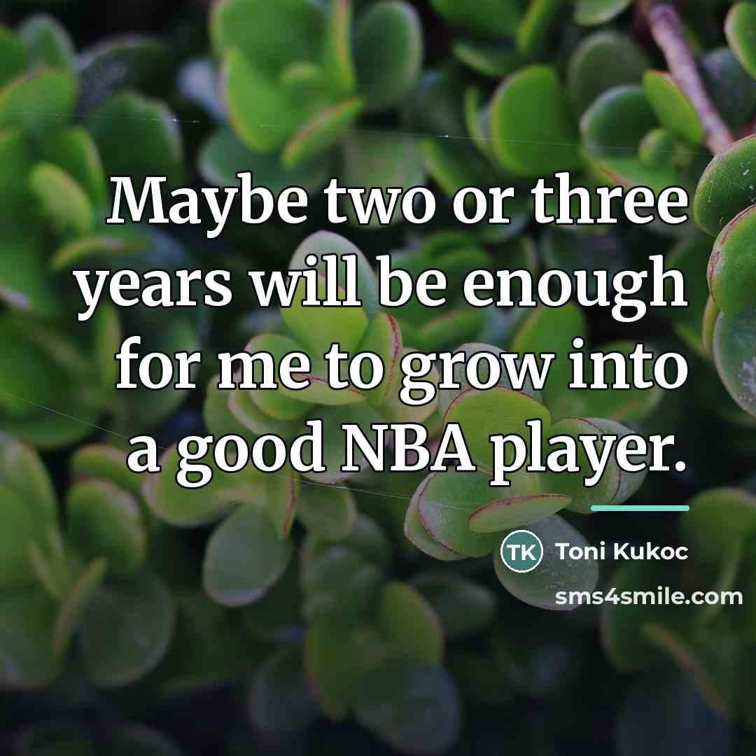 “Maybe two or three years will be enough for me…” quote by Toni Kukoc