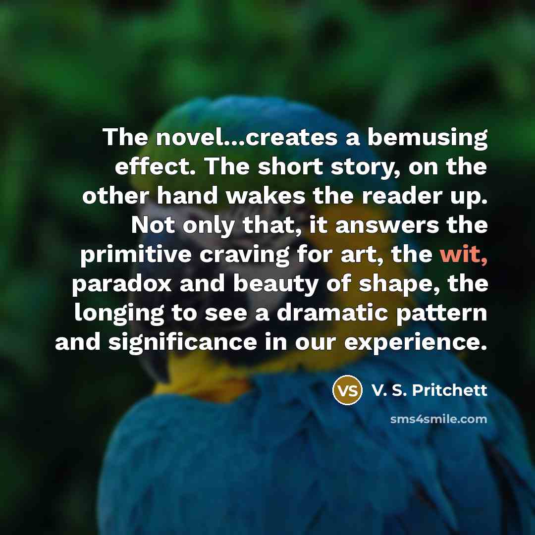 “The novel...creates a bemusing effect. The short story, on the…” quote by V. S. Pritchett