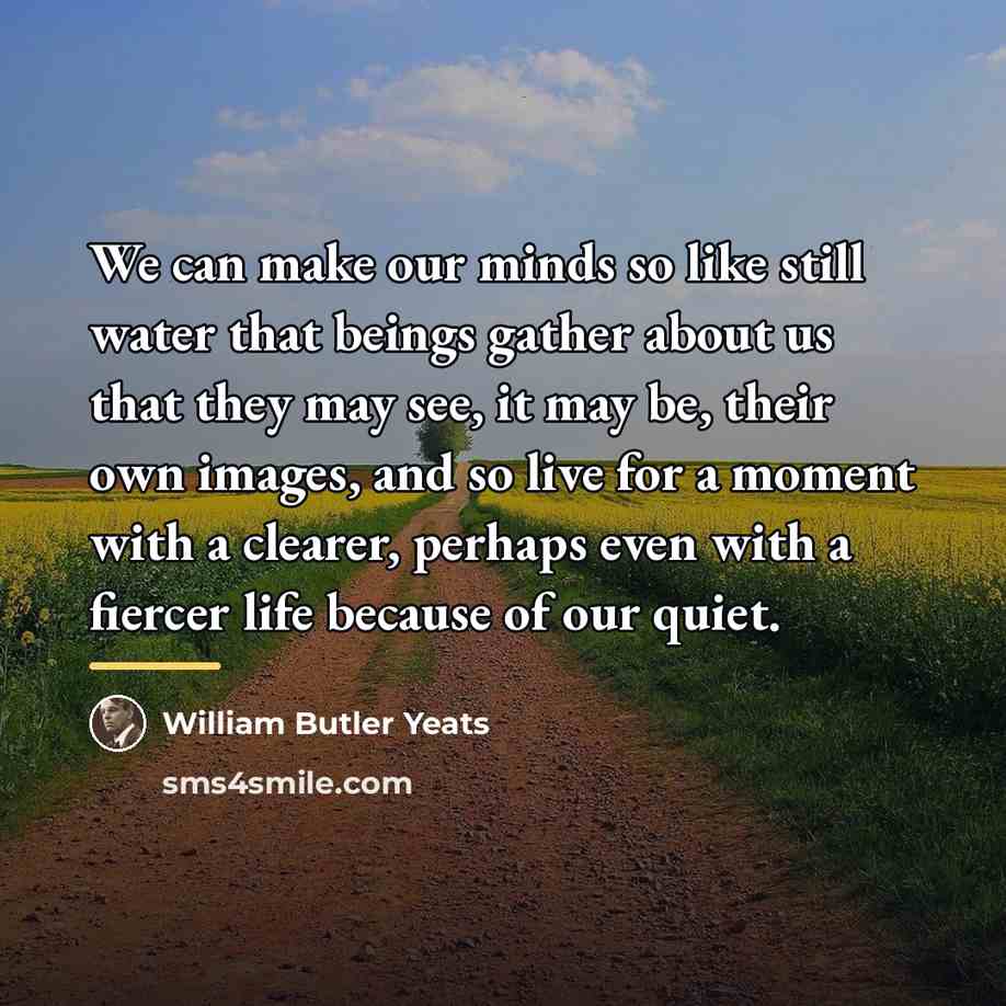 “We can make our minds so like still water that…” quote by William Butler Yeats