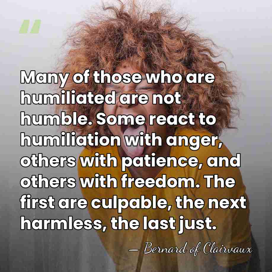 Many of those who are humiliated are not humble. Some react to&hellip; - Bernard of Clairvaux