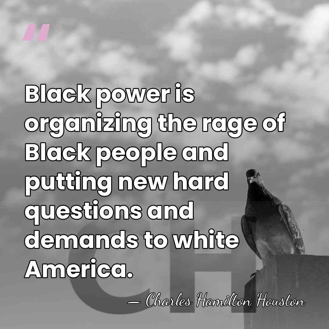 Black power is organizing the rage of Black people and putting new&hellip; - Charles Hamilton Houston