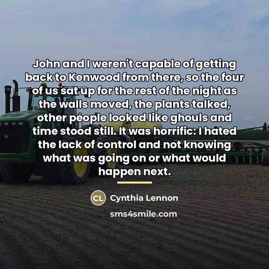 “John and I weren't capable of getting back to Kenwood…” quote by Cynthia Lennon