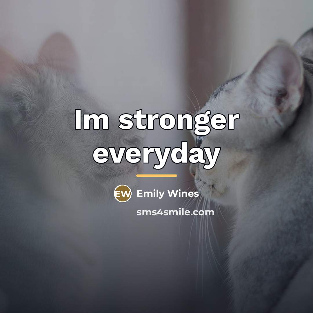 “Im stronger everyday…” quote by Emily Wines