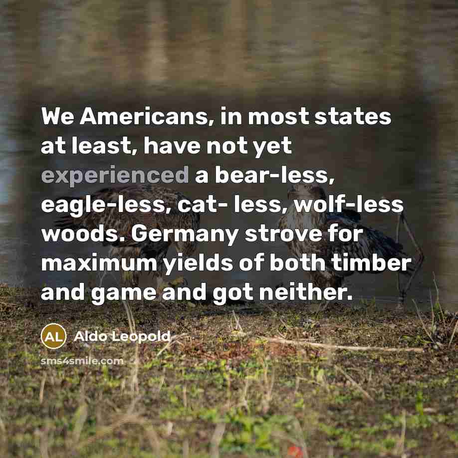 “We Americans, in most states at least, have not yet…” quote by Aldo Leopold