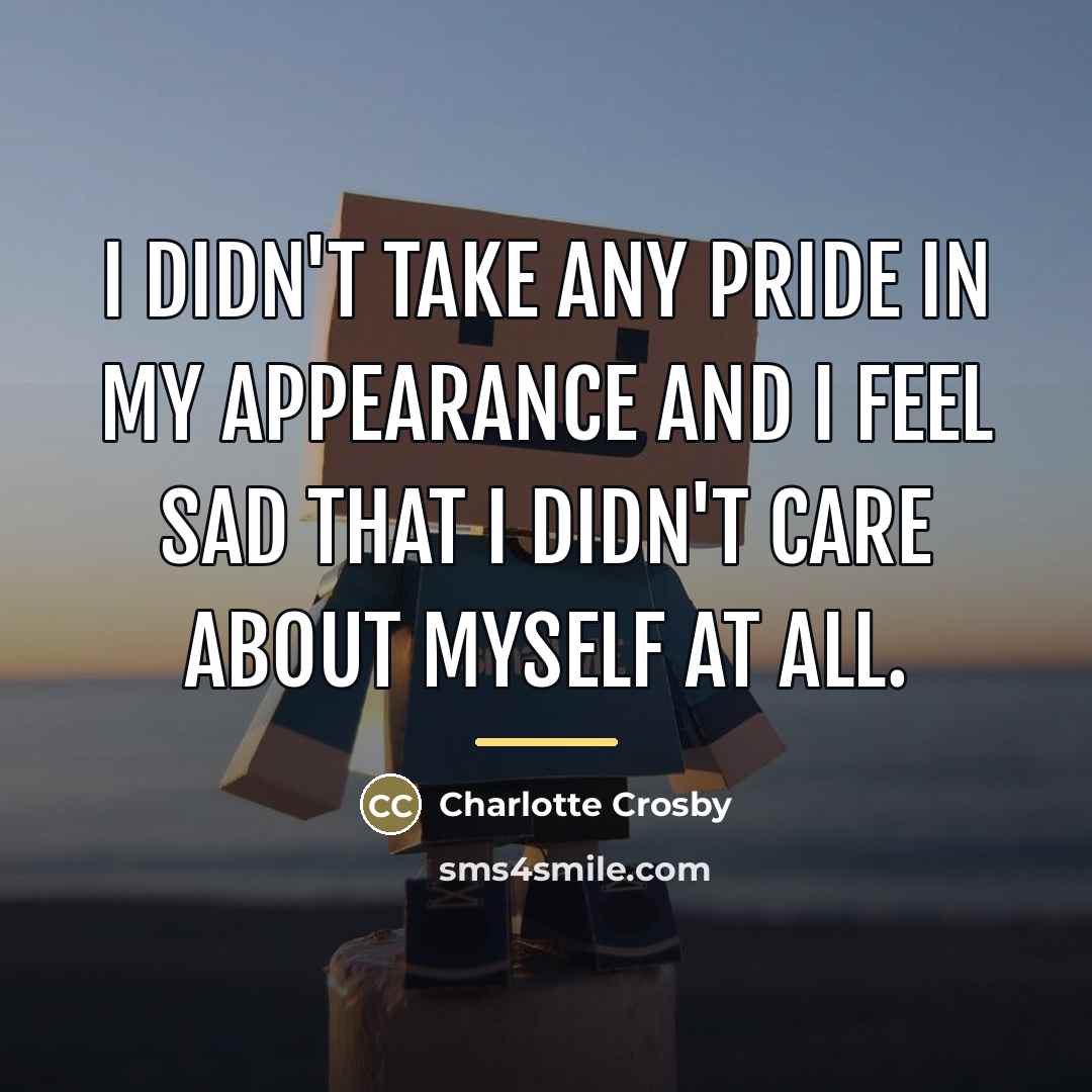 “I didn't take any pride in my appearance and I…” quote by Charlotte Crosby