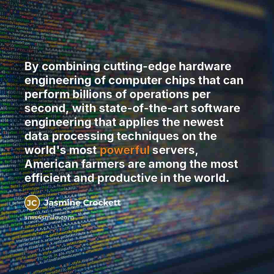 “By combining cutting-edge hardware engineering of computer chips that can…” quote by Jasmine Crockett