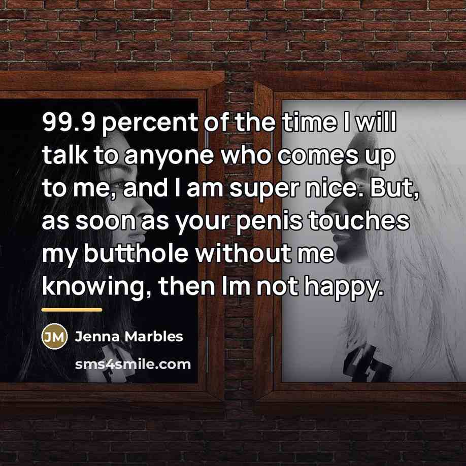“99.9 percent of the time I will talk to anyone…” quote by Jenna Marbles