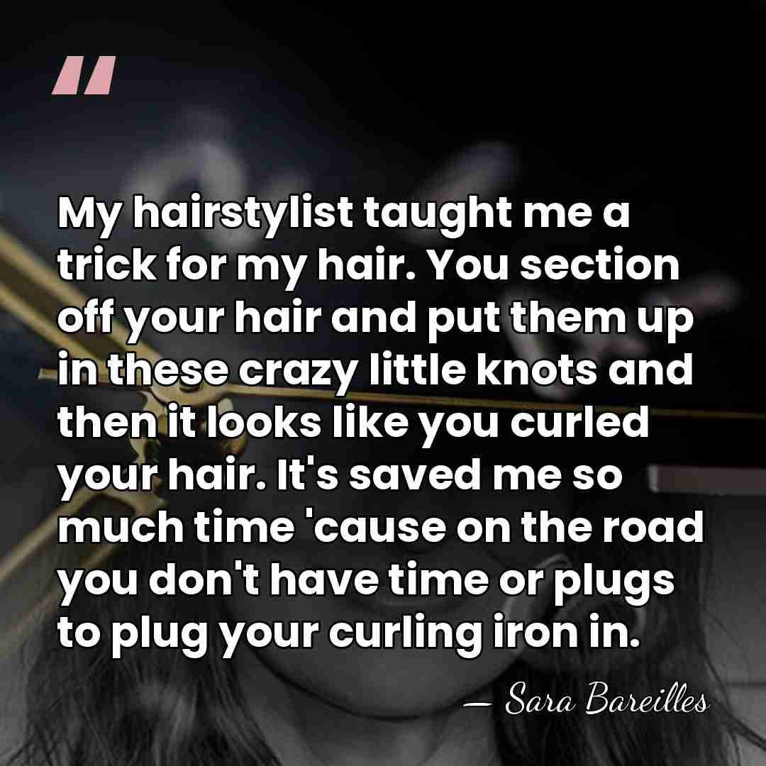 My hairstylist taught me a trick for my hair. You section off&hellip; - Sara Bareilles
