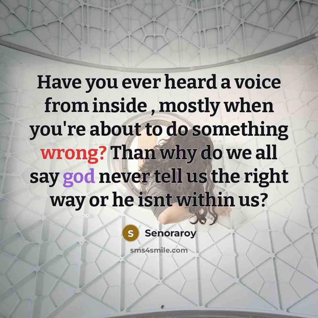 “Have you ever heard a voice from inside , mostly…” quote by Senoraroy