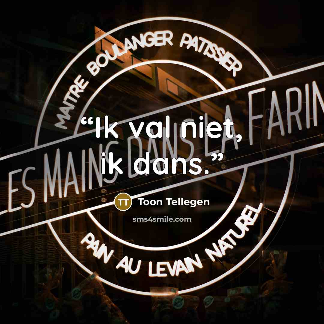 “Ik val niet, ik dans.” quote by Toon Tellegen