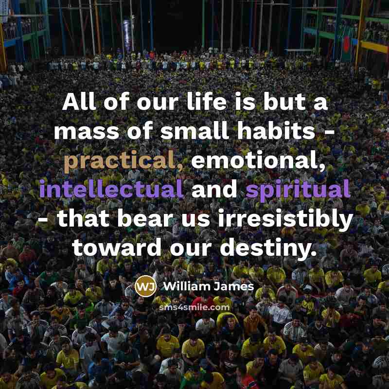 “All of our life is but a mass of small…” quote by William James