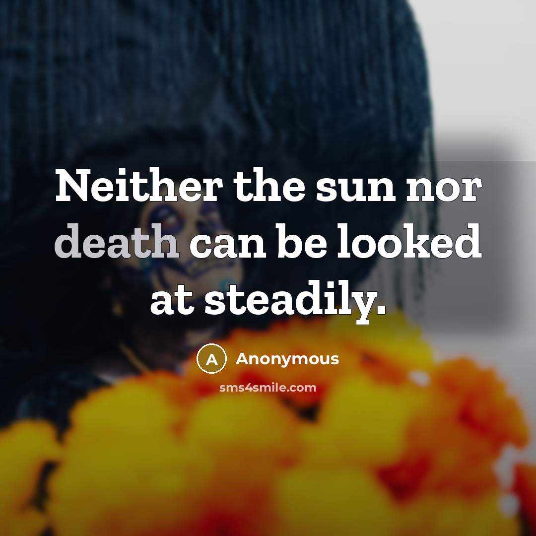 “Neither the sun nor death can be looked at steadily.…” quote by Anonymous