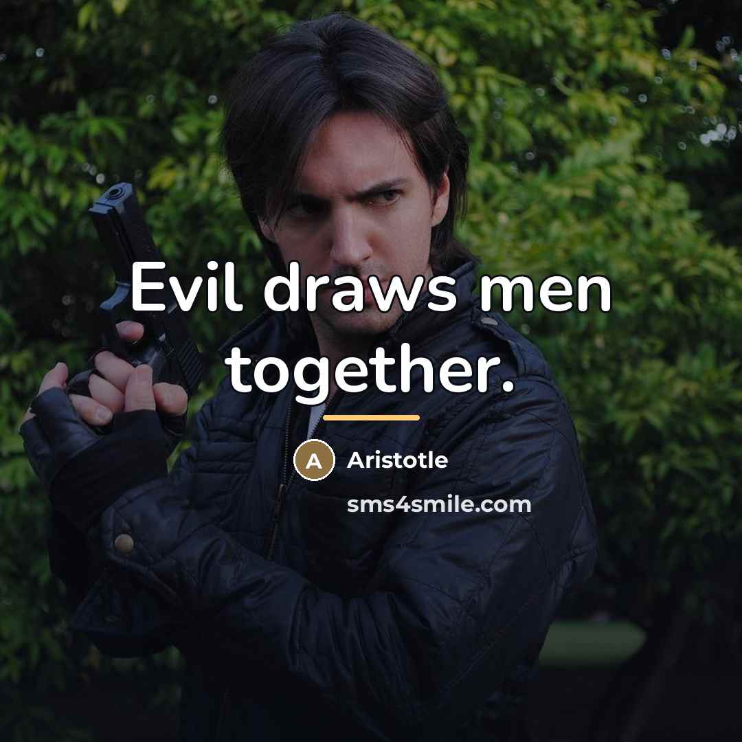 “Evil draws men together.…” quote by Aristotle