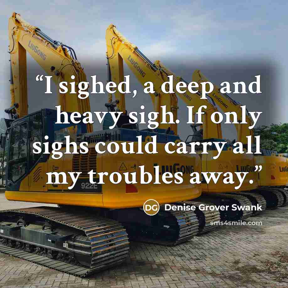 “I sighed, a deep and heavy sigh. If only sighs could carry all my troubles away.” quote by Denise Grover Swank