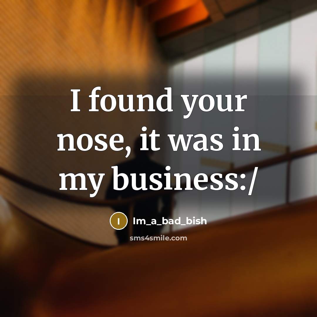 “I found your nose, it was in my business:/…” quote by Im_a_bad_bish