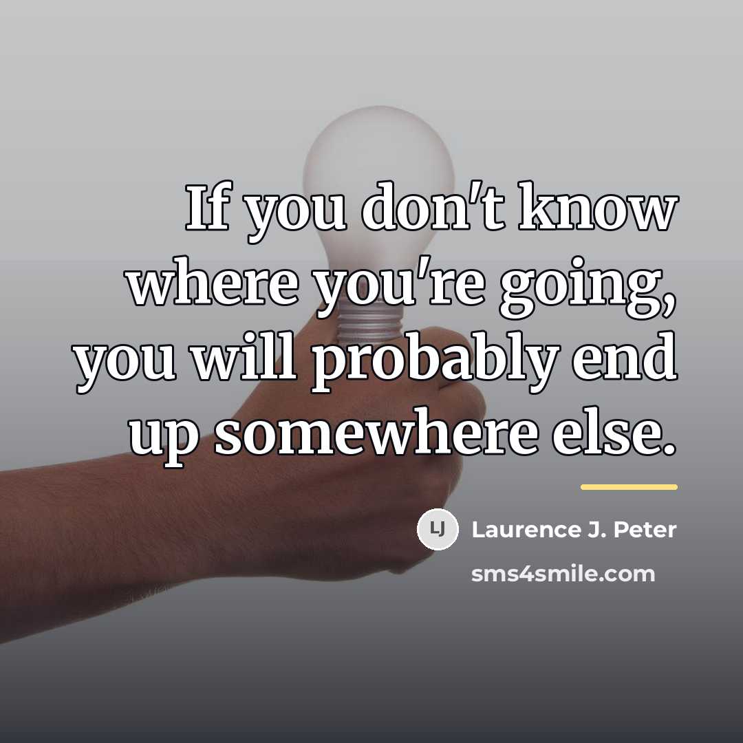 “If you don't know where you're going, you will probably…” quote by Laurence J. Peter