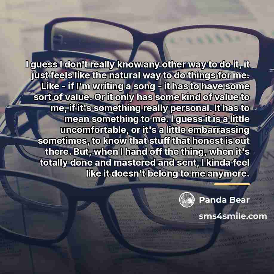 “I guess I don't really know any other way to…” quote by Panda Bear